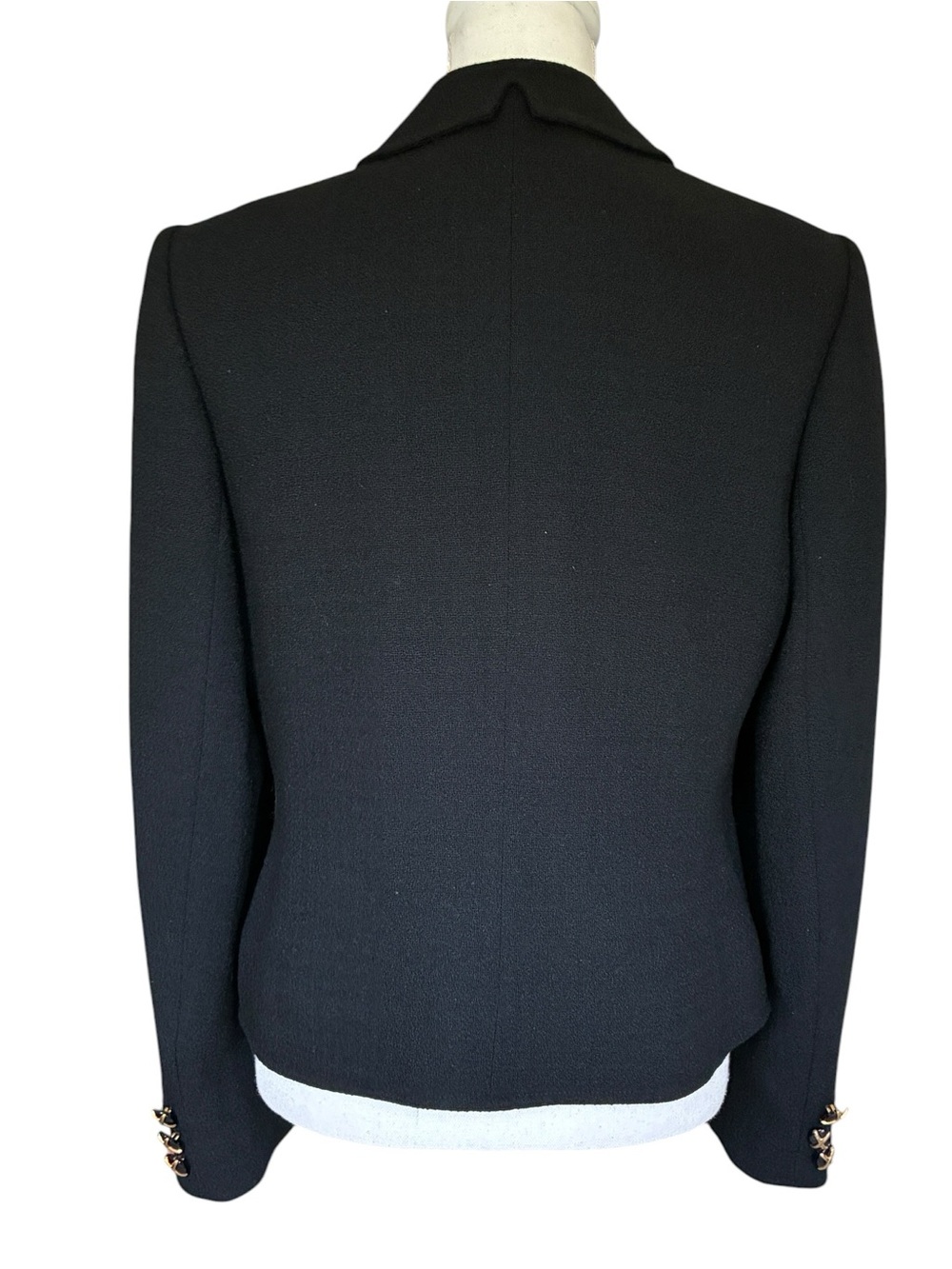 Vintage Herbert Grossman Cynthia Sobel Black Wool Jacket Gold X Buttons USA - Picture 12 of 14